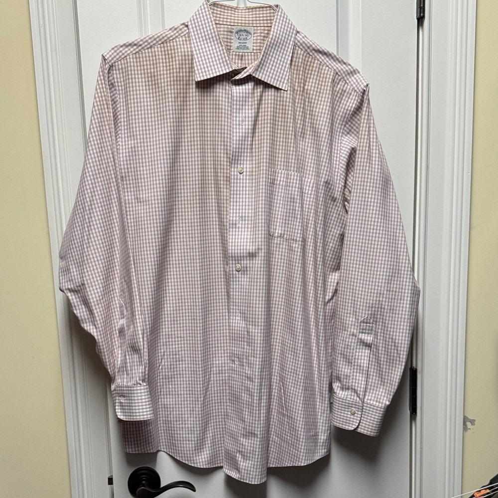 Brooks Brothers Pink Checkered Men's Shirt